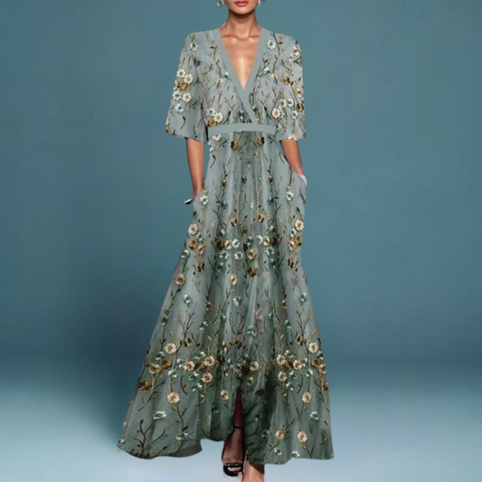 ABITO MAXI ELEGANTE FLOREALE