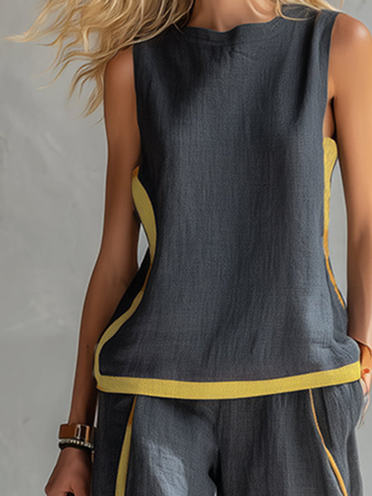 Completo elegante in cotone e lino