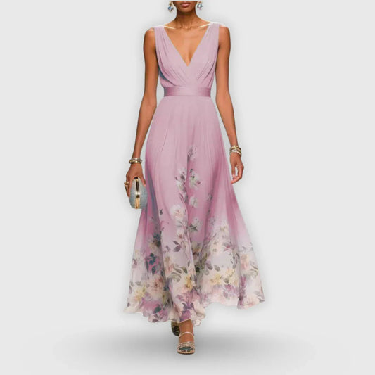 Abito elegante con finitura floreale