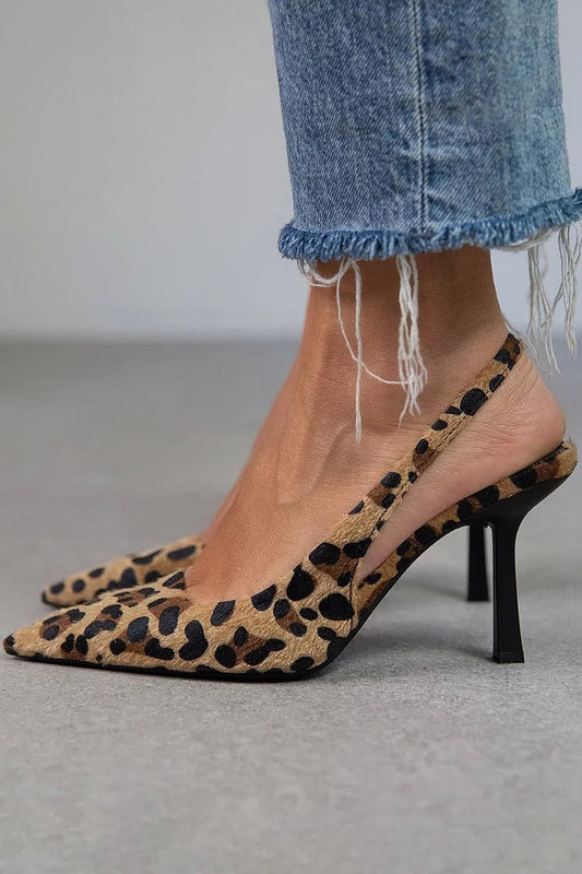 Tacchi eleganti con stampa leopardata