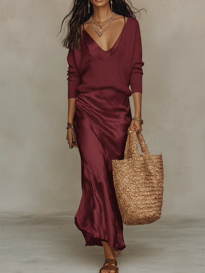 Vestito con maglione incluso