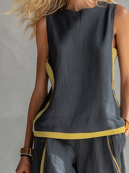 Completo elegante in cotone e lino