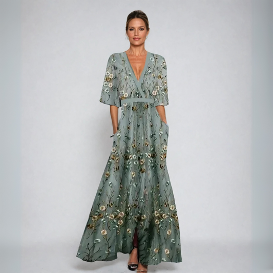 ABITO MAXI ELEGANTE FLOREALE