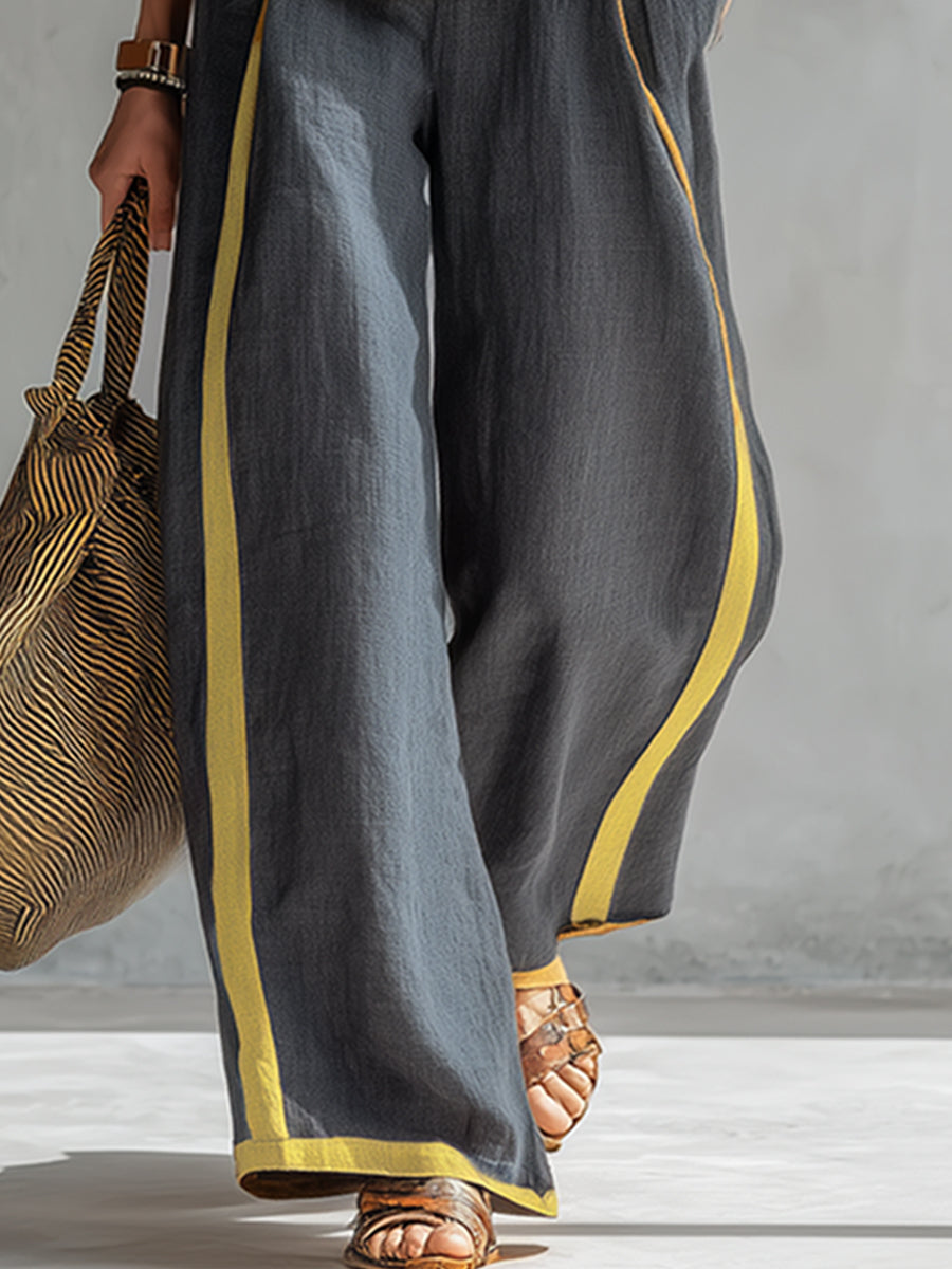 Completo elegante in cotone e lino