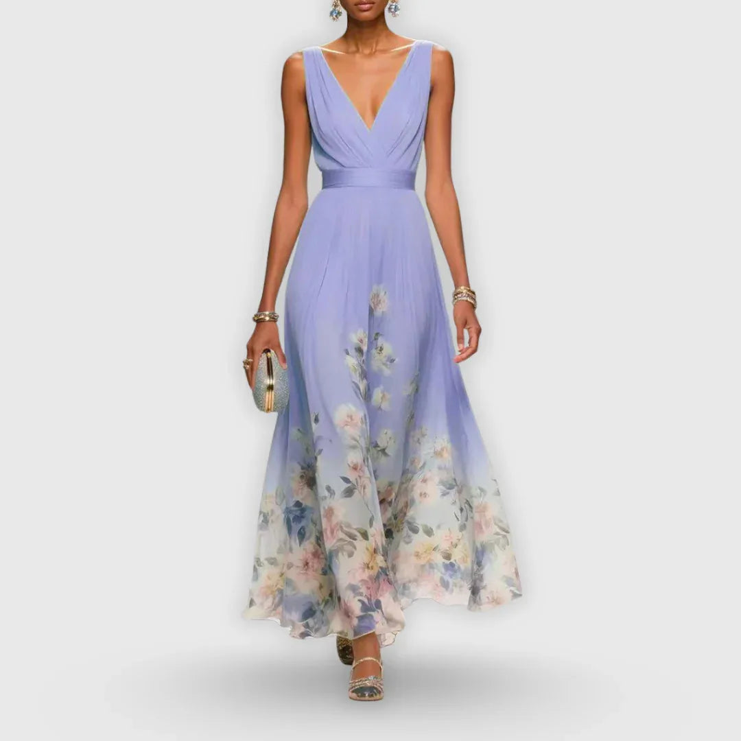 Abito elegante con finitura floreale