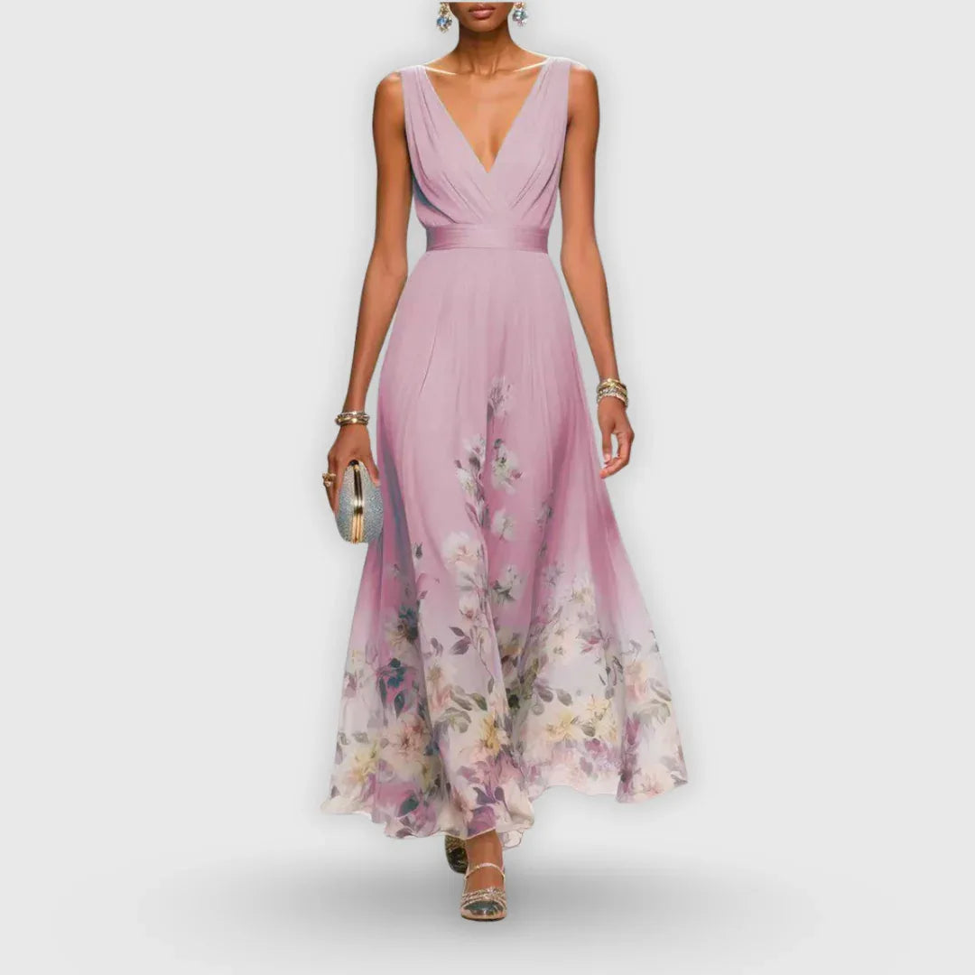 Abito elegante con finitura floreale