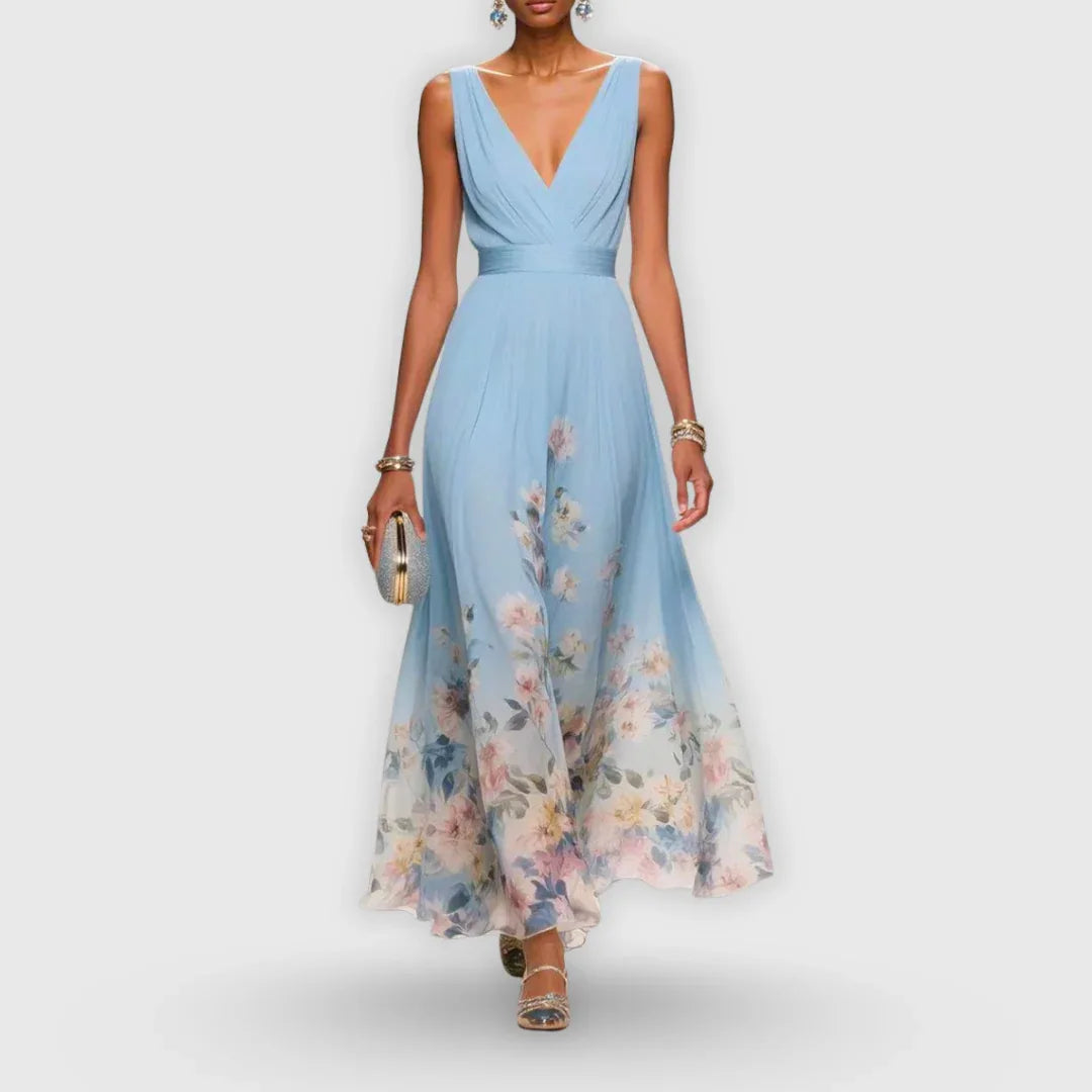 Abito elegante con finitura floreale