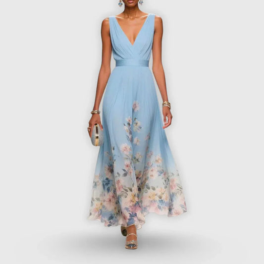 Abito elegante con finitura floreale