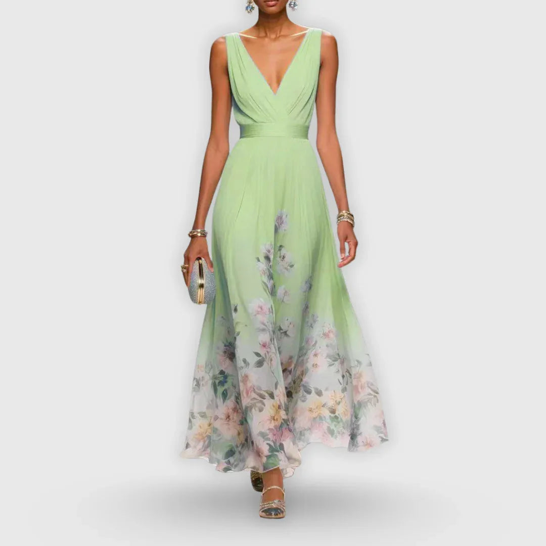 Abito elegante con finitura floreale