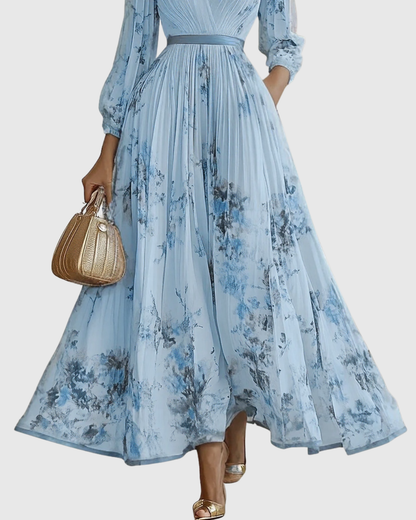 Elegante abito lungo con scollo a V