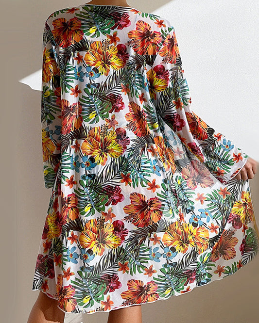 Bikini con camicia da notte floreale