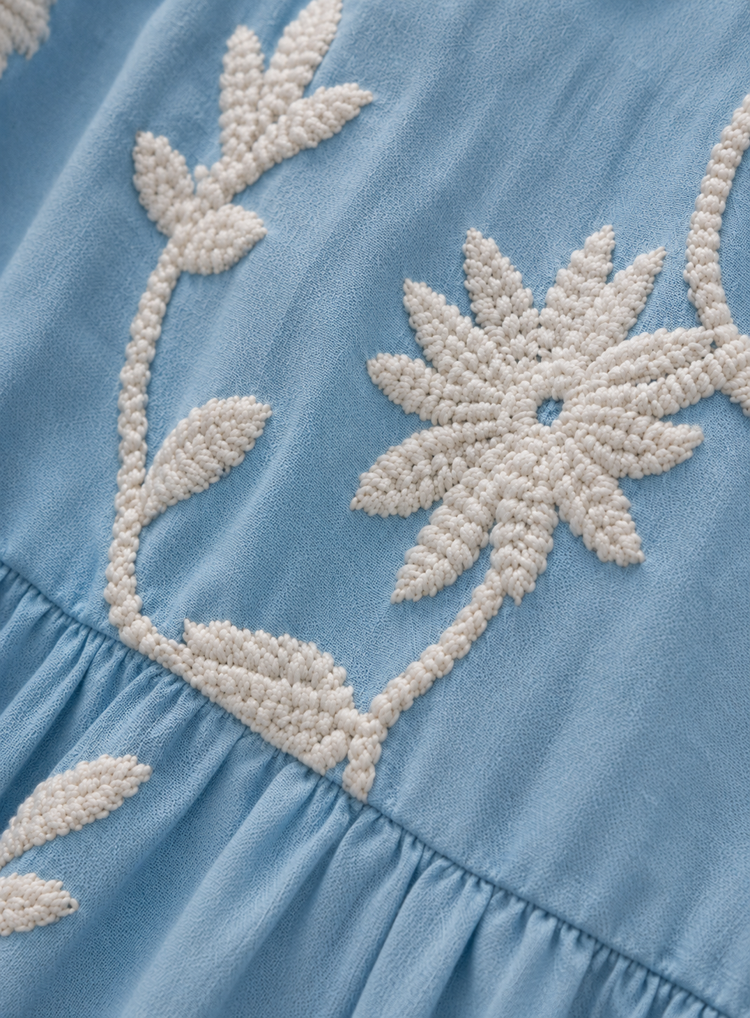Vestito blu vintage ricamato