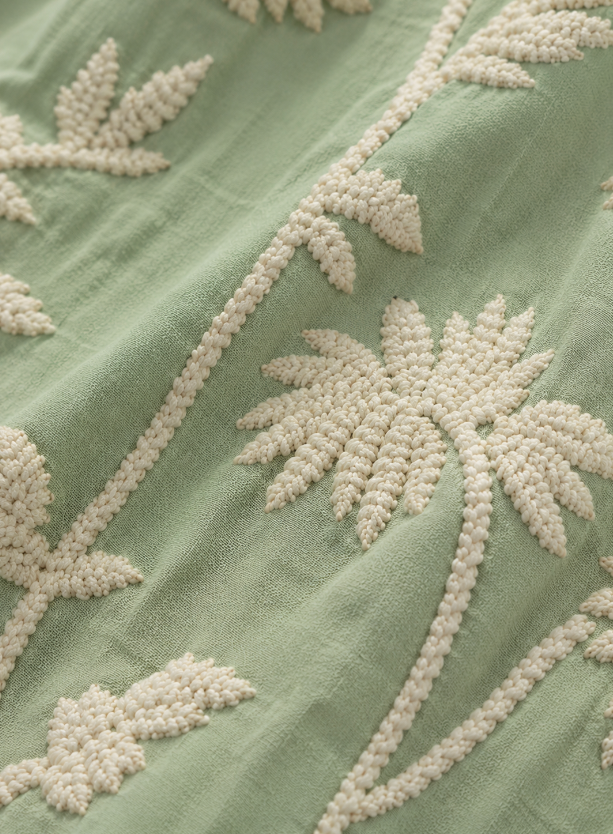 Vestito verde vintage ricamato