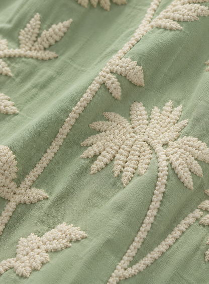 Vestito verde vintage ricamato