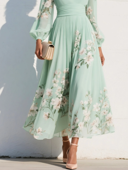 Abito midi a fiori freschi