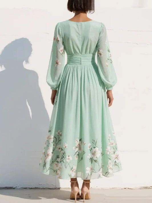 Abito midi a fiori freschi
