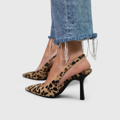 Tacchi eleganti con stampa leopardata