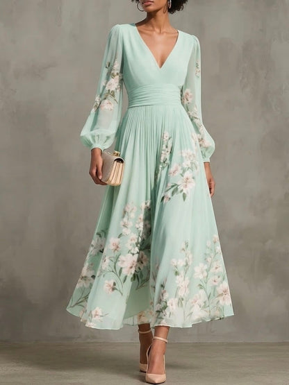 Abito midi a fiori freschi