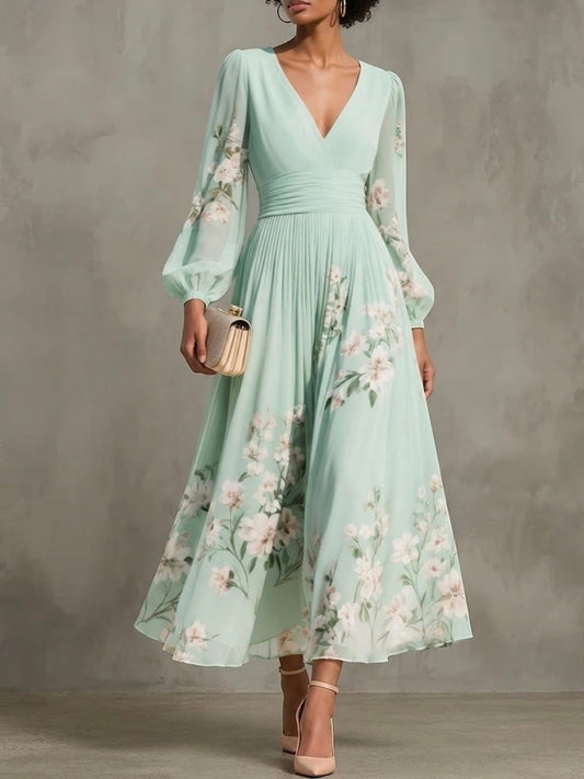 Abito midi a fiori freschi