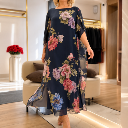 Abito Lungo Elegante a Fiori