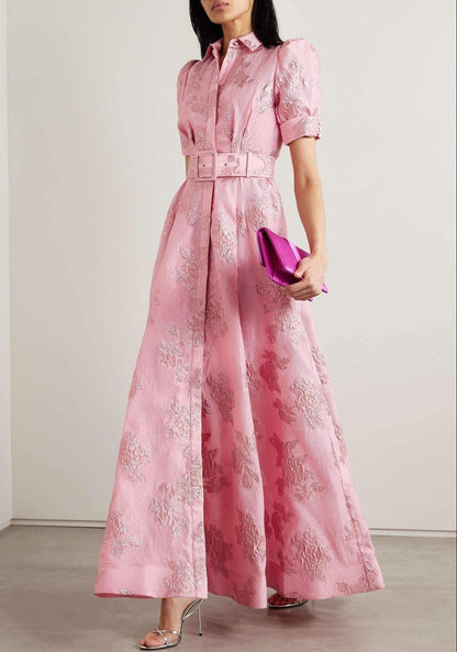 Vestito floreale con maniche corte a sbuffo