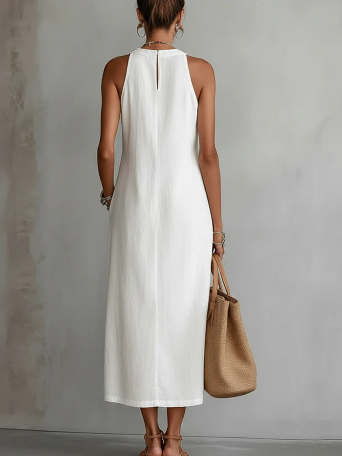 Vestito midi leggero in lino