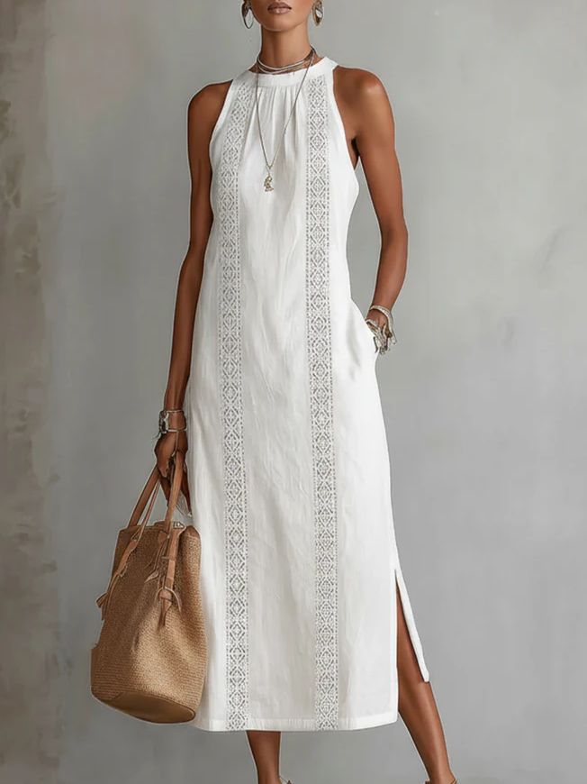 Vestito midi leggero in lino